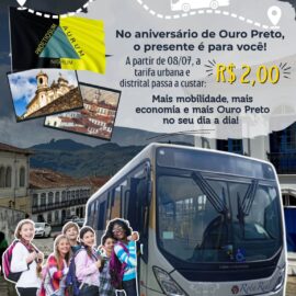 Nova tarifa reduzida de R$2,00 garante mais mobilidade para Ouro Preto