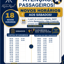 Ampliação de horários aos sábados reforça o compromisso do Consórcio Rota Real com mais eficiência no transporte coletivo