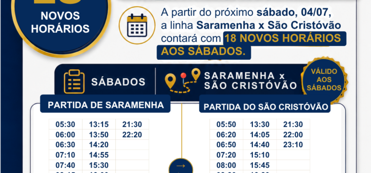 Ampliação de horários aos sábados reforça o compromisso do Consórcio Rota Real com mais eficiência no transporte coletivo Ampliação de horários aos sábados reforça o compromisso do Consórcio Rota Real com mais eficiência no transporte coletivo